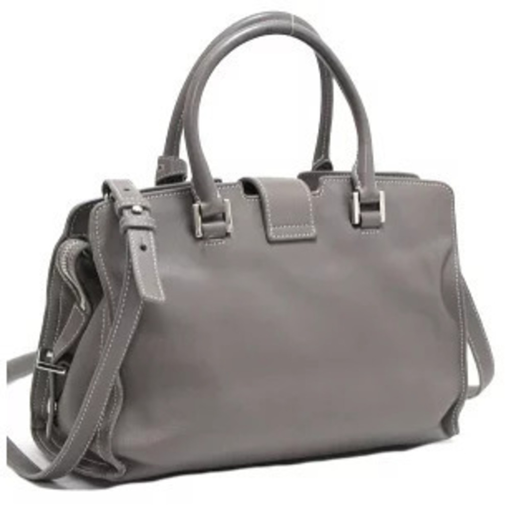Saint Laurent Paris Baby Cabas Bag Leather Gray - Picture 2 of 6